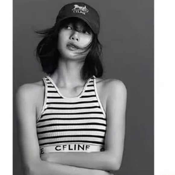 CELINE ストライプ アスリート ブラ / メッシュ 24SS【CELINE】CELINE アスリート ブラ メッシュ ストライプ